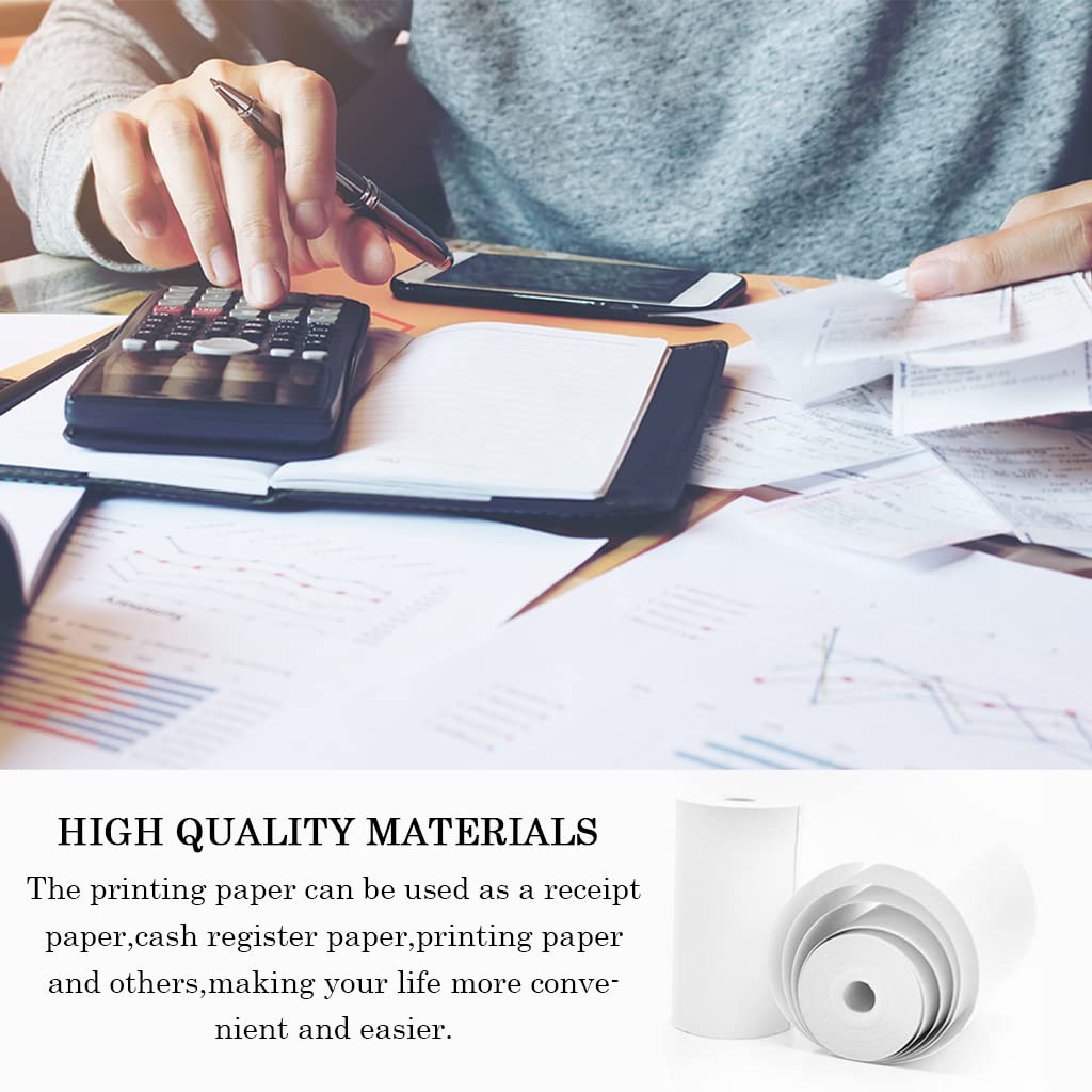 ZORBES® Thermal Printer Paper Roll 15PCS White Self-Adhesive Printing Sticker for Mini Printer Cash Register POS Machine 57mm x 25mm ZORBES® Thermal Printer Paper Roll 15PCS White Self-Adhesive Printing Sticker for Mini Printer Cash Register POS Machine 57mm x 25mm